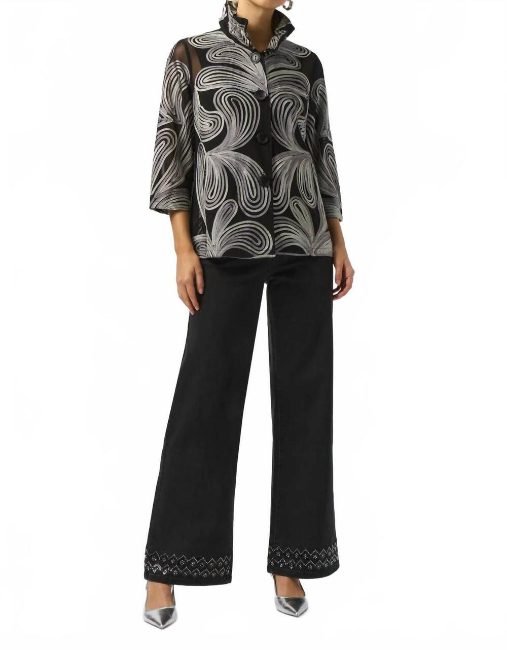 NEW JOSEPH RIBKOFF embroidered mesh jacket in black